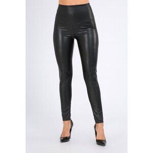 Women’s Faux Leather Black Leggings – Size S – Bodycon Fit – NWOT